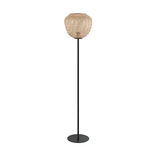 Stojací lampa Dembleby ze dřeva, přírodní barvy Novinka