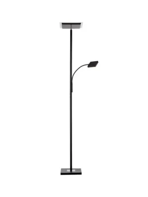 Hit Sezóny Stojací lampa Hans LED s lampičkou na čtení, hranatá, černá