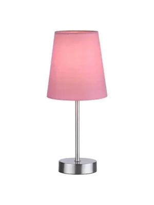 Nízká Cena Stolní lampa Heinrich s růžovým látkovým stínidlem