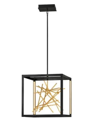 Vrácení Zdarma LED závěsné světlo Styx, černá 3000K 53,8 x 53,8cm