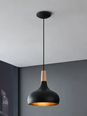 Akce Závěsné svítidlo Sabinar, 1 světlo, černé, Ø 28 cm