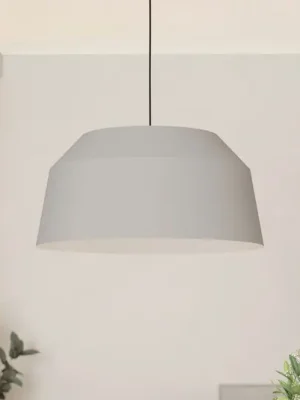 Závěsné svítidlo Contrisa v šedé barvě, jedno světlo, Ø 52 cm Originální