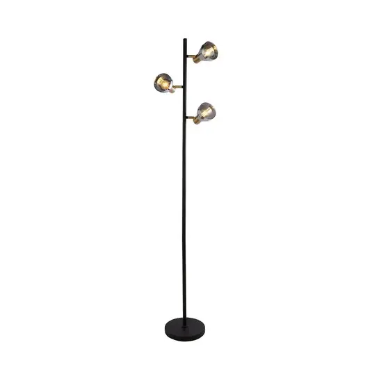 Elegantní třísvítidlová stojací lampa, kouřové sklo Horká Nabídka