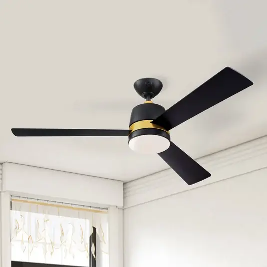 Akční Nabídka Stropní ventilátor Westinghouse s osvětlením Tristan, černý/dřevo