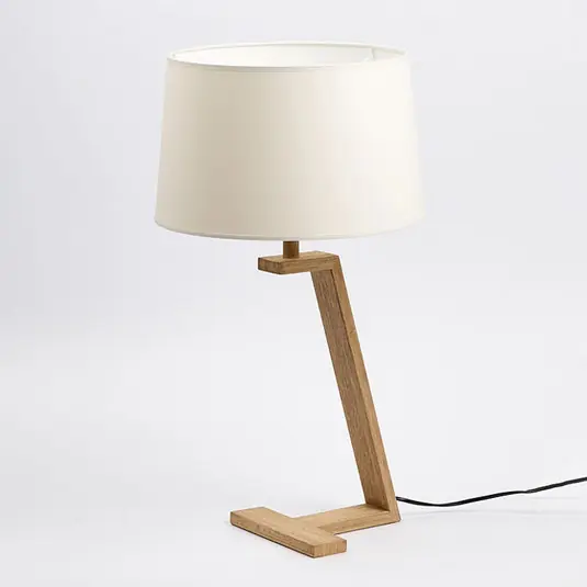 Koupit Online Stolní lampa Memphis LT ze dřeva a látky, bílá