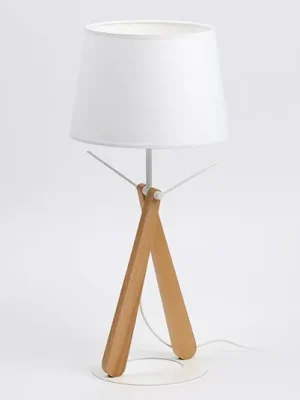 Stolní lampa Zazou LT bílá / dřevo světlé Odeslání Ihned