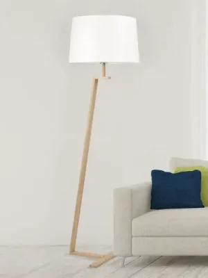 Stojací lampa Memphis LS, textilní stínidlo, bílá Výprodej