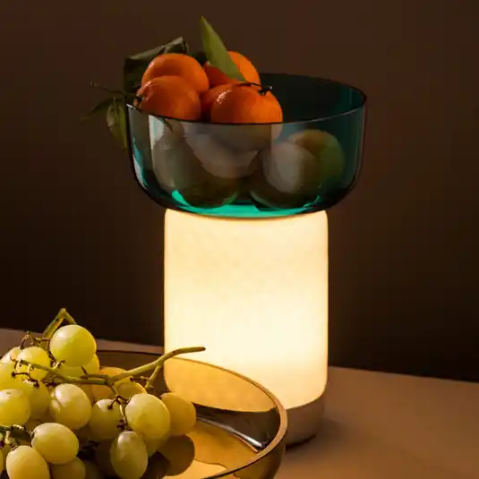 Artemide Bontà LED stolní lampa, tyrkysová miska Expresní Doručení