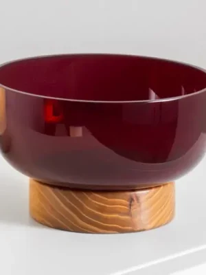 Bezpečná Platba Artemide Bontà miska, červená, Ø 18 cm, sklo, dřevo
