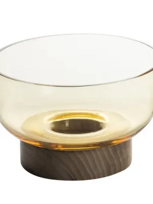 Nízká Cena Artemide Bontà mísa, žlutá, Ø 18 cm, sklo, dřevo