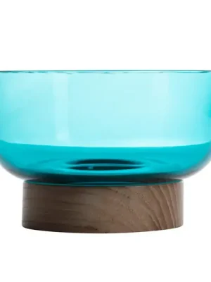 Artemide Bontà mísa, tyrkysová, Ø 18 cm, sklo, dřevo Tovární Cena