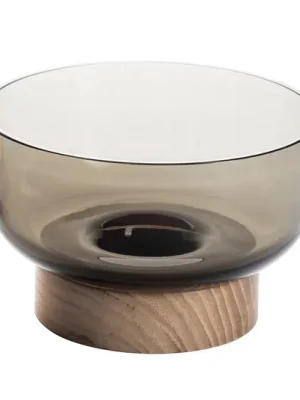 Artemide Bontà miska, šedá, Ø 18 cm, sklo, dřevo Cenový Hit