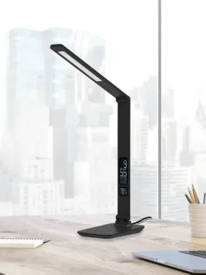 Aluminor Sandra LED stolní lampa s hodinami, černá Víkendová Akce