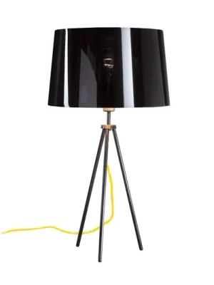 Nová Kolekce Aluminor Tropic stolní lampa černá, kabel žlutý