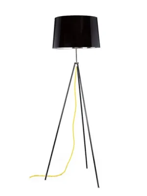 Akční Cena Aluminor Tropic stojací lampa černá, kabel žlutý