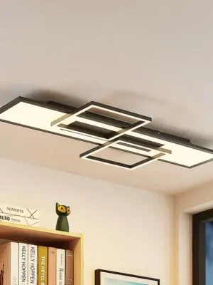 Stropní svítidlo Lucande LED Narumi, CCT, 110 cm, černá, hliník Nízká Cena