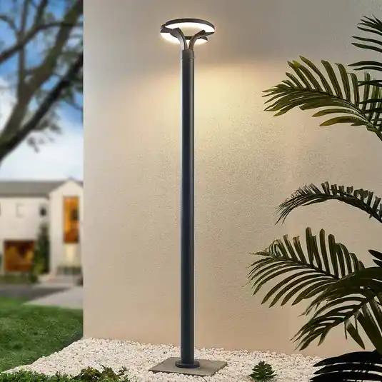 Lindby LED venkovní světlo Keily, kruh, antracit, kov Finální Výprodej