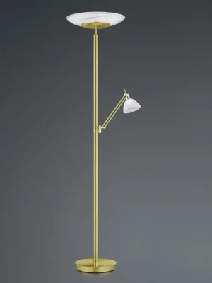 LED stojací lampa Findus, 2 světla, mosaz Originální