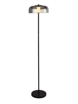 Originální LED stojací lampa Frisbee se stínidlem ze skla
