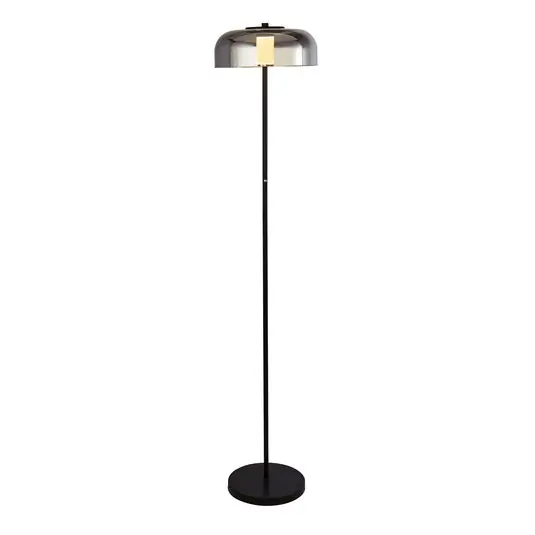 Originální LED stojací lampa Frisbee se stínidlem ze skla