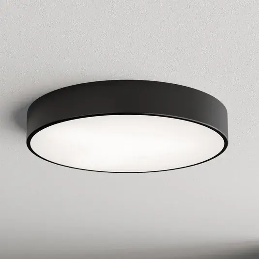 Expresní Doručení Stropní světlo Cleo 500, černé, senzor, IP20, Ø 50 cm, kov