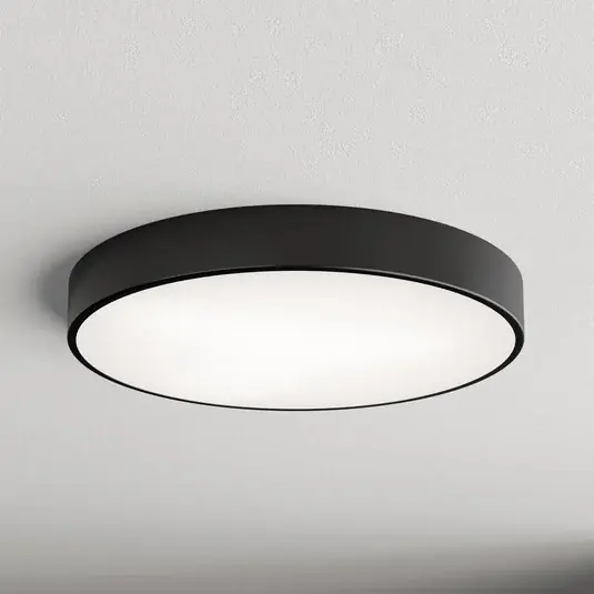 Stropní světlo Cleo 600, černé, senzor, IP20, Ø 60 cm, kov Nová Kolekce