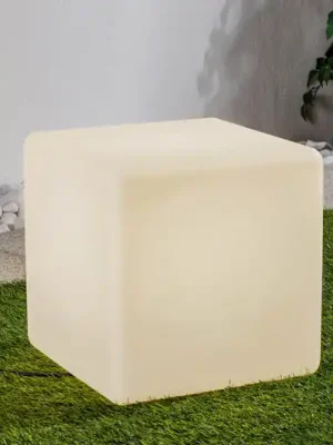 Stojata lampa Cumulus Cube M, 38 cm, bílá, plast, IP44, E27 Sleva