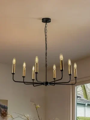 Must-Have Lustr Ampli, černý/zlatý, osmramenný