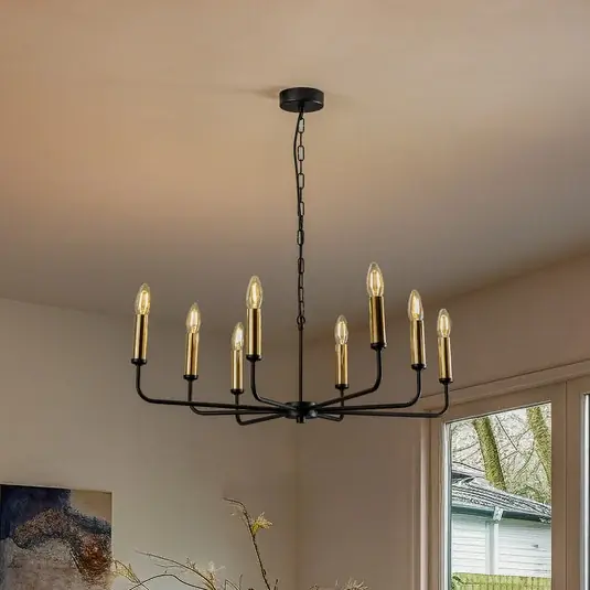 Must-Have Lustr Ampli, černý/zlatý, osmramenný