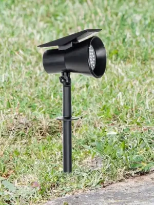 Prios LED solární reflektor Birko, výška 56 cm, černý, zemní bodec Hit Sezóny