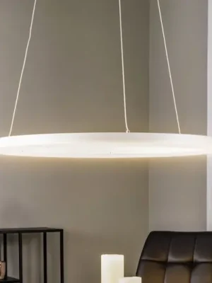 Závěsné světlo Arcchio Albiona, bílé, 1 kruh, Ø 60 cm Nová Kolekce