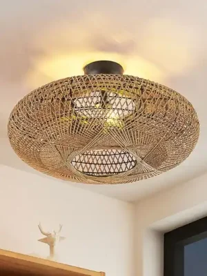 Akční Cena Lindby Melvios stropní světlo ze sisalu