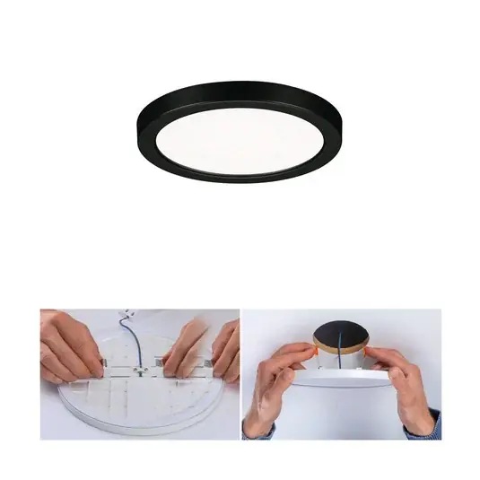 Vrácení Zdarma Paulmann Areo LED panel kulatý černý 4000K Ø11,8cm