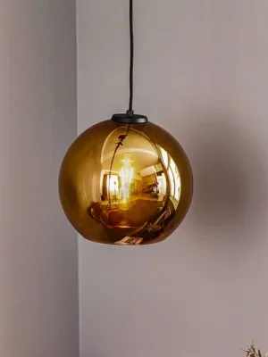 Nízká Cena Závěsné světlo Polaris, zrcadlové sklo, zlaté