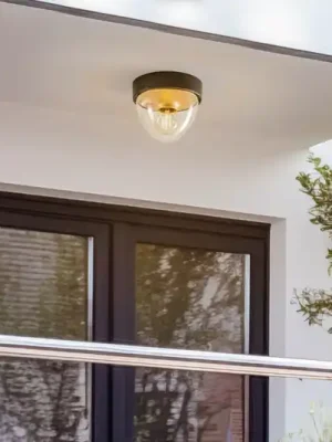 Sezónní Sleva Stropní světlo Nook s čirým stínidlem na lampu, černé/zlaté