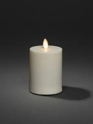 LED svíčka IP44 krémově bílá hladká Výška 13 cm Akční Nabídka