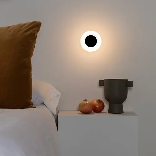 Vrácení Zdarma LED nástěnné světlo Moy in černá se stínidlem