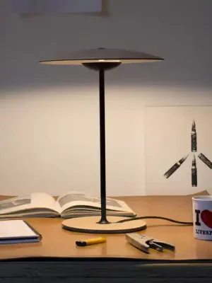 MARSET Ginger S LED stolní lampa Ø32cm dub/bílá Super Cena