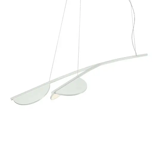 Sezónní Sleva FLOS Almendra Organická závěsná lampa 2fl krátká bílá