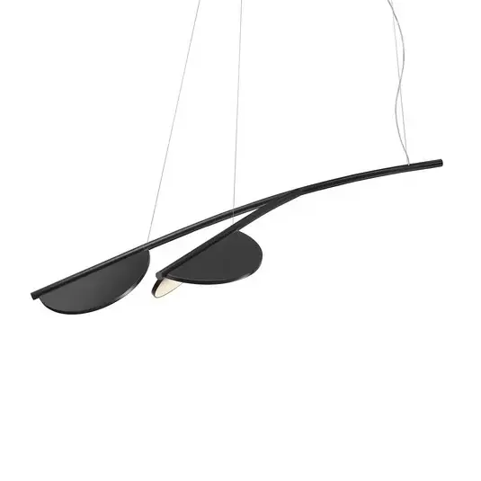 Nová Kolekce FLOS Almendra Organická závěsná lampa 2fl krátká černá
