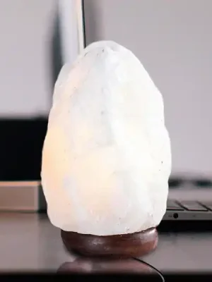 Bezpečná Platba Solná stolní lampa Stone, bílá