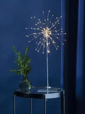 Nízká Cena LED dekorační světlo Firework 3D stříbrošedá 50cm
