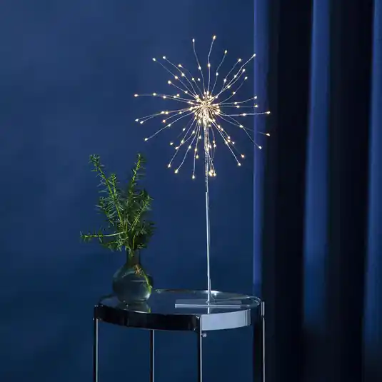 Nízká Cena LED dekorační světlo Firework 3D stříbrošedá 50cm