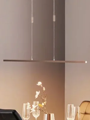 Nízká Cena Závěsné svítidlo Quitani LED Tolu, nikl, délka 118 cm