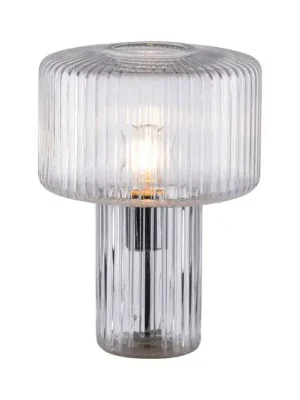 Autentický Paul Neuhaus Stolní lampa Fungus, transparentní, sklo, 34 cm
