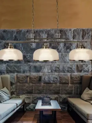 Závěsné světlo Bistro II Bar mosaz/rýhované sklo Nízká Cena
