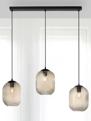 Přímo Od Výrobce Paul Neuhaus Shitake závěsná lampa, jantar, sklo, 86 cm, E27
