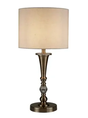 Zlevněný Stolní lampa Oscar se lněným stínidlem