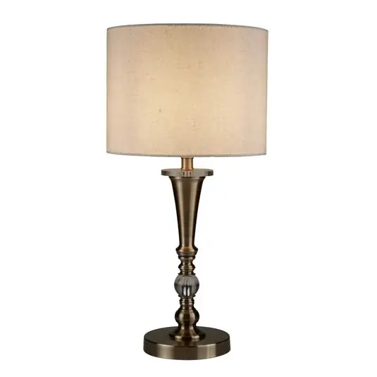 Zlevněný Stolní lampa Oscar se lněným stínidlem
