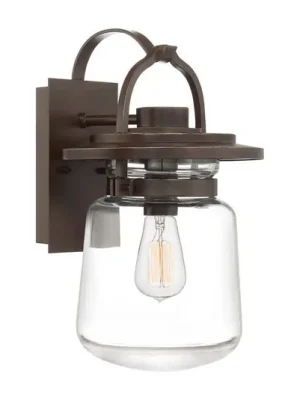 Venkovní nástěnná lampa Lasalle, černá/čirá, výška 39,3 cm Dokud Zásoby Vydrží